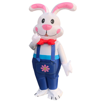 Adult Inflatable Bunny Costume Cute Blue Blow Up Rabbit Outfit