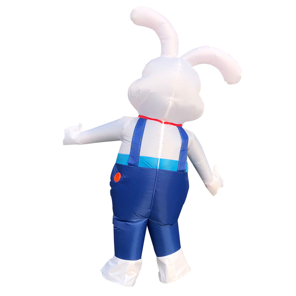 Adult Inflatable Bunny Costume Cute Blue Blow Up Rabbit Outfit