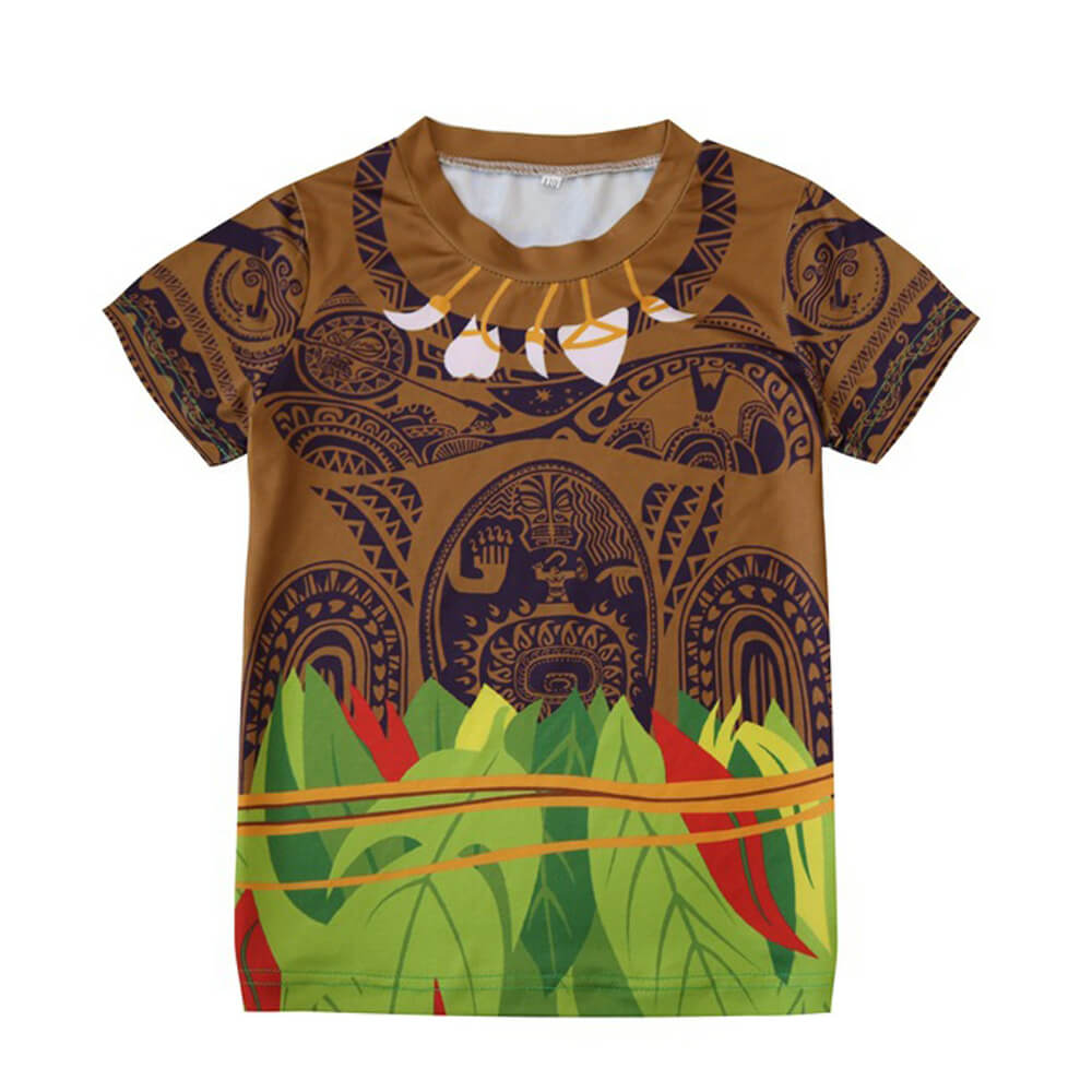 Kids Maui Swimsuit Movie Moana Tattoo Printed Swimwear For Boys 4T-10 Years