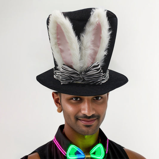 Adult Bunny Hat Unisex White Rabbit Dress Up Hat Easter Bunny Costume Accessories