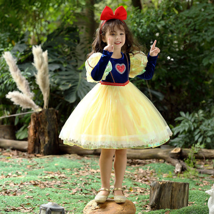 Child's Princess Dress Long Sleeve Puff Dress Party Dress Up Halloween Costume