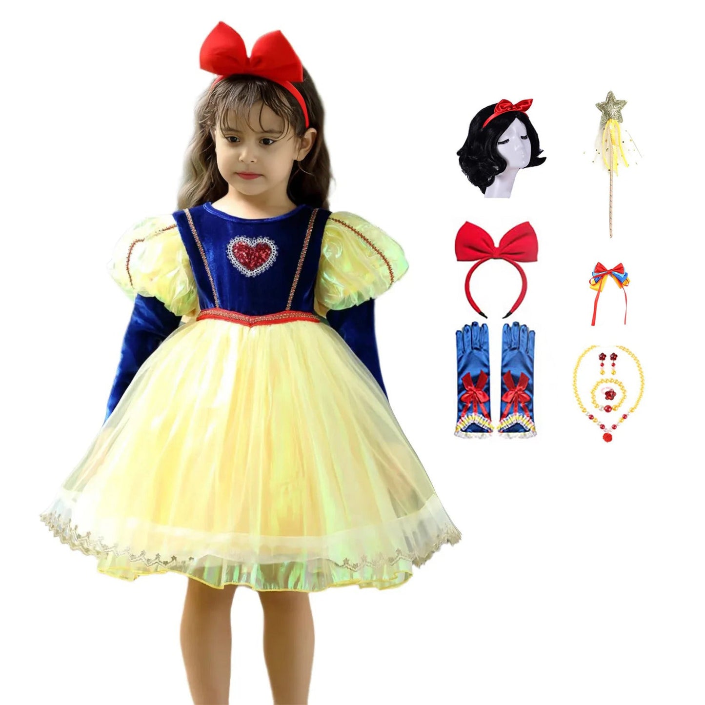 Child's Princess Dress Long Sleeve Puff Dress Party Dress Up Halloween Costume