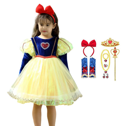 Child's Princess Dress Long Sleeve Puff Dress Party Dress Up Halloween Costume