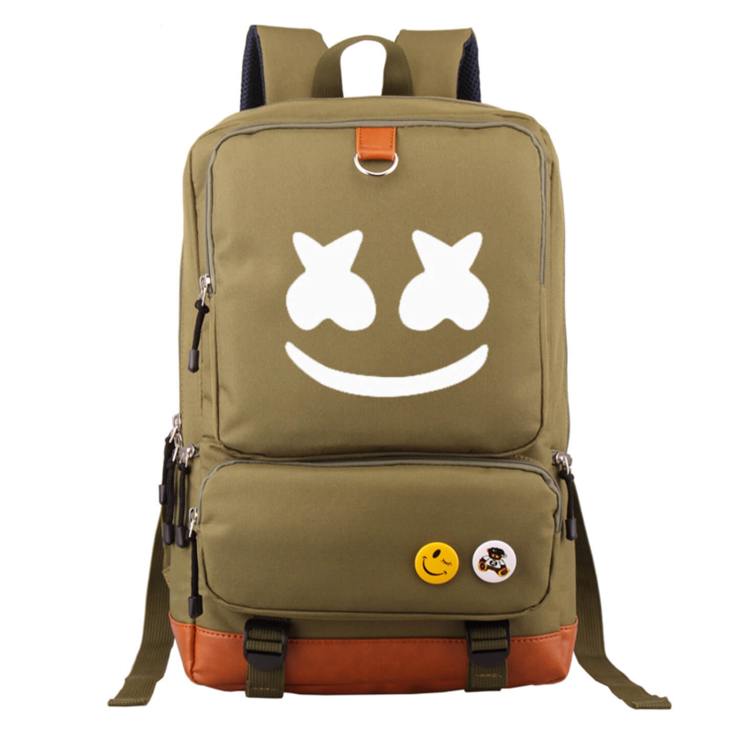 Large DJ Marshmallow Backpack Smiley Face Student Schoolbag Outdoors Hiking Camping Travel Bag