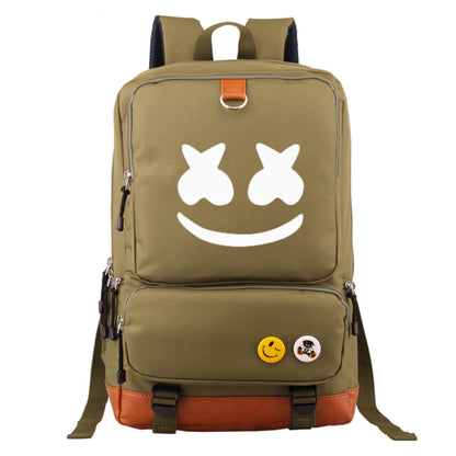 Large DJ Marshmallow Backpack Smiley Face Student Schoolbag Outdoors Hiking Camping Travel Bag