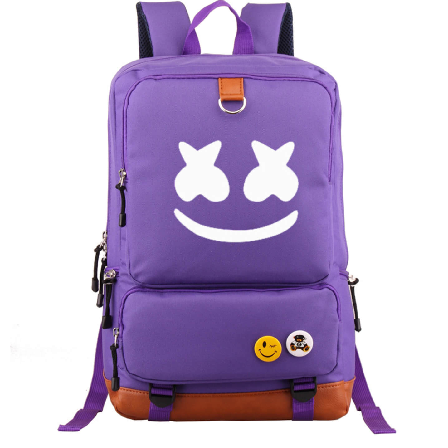 Large DJ Marshmallow Backpack Smiley Face Student Schoolbag Outdoors Hiking Camping Travel Bag