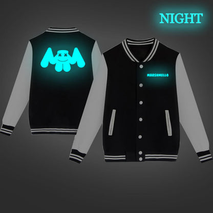 DJ Marshmallow Jacket DJ Rock Smiley Face Baseball Sweatshirts