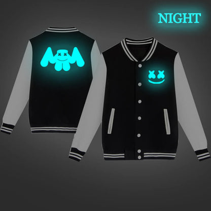 DJ Marshmallow Jacket DJ Rock Smiley Face Baseball Sweatshirts