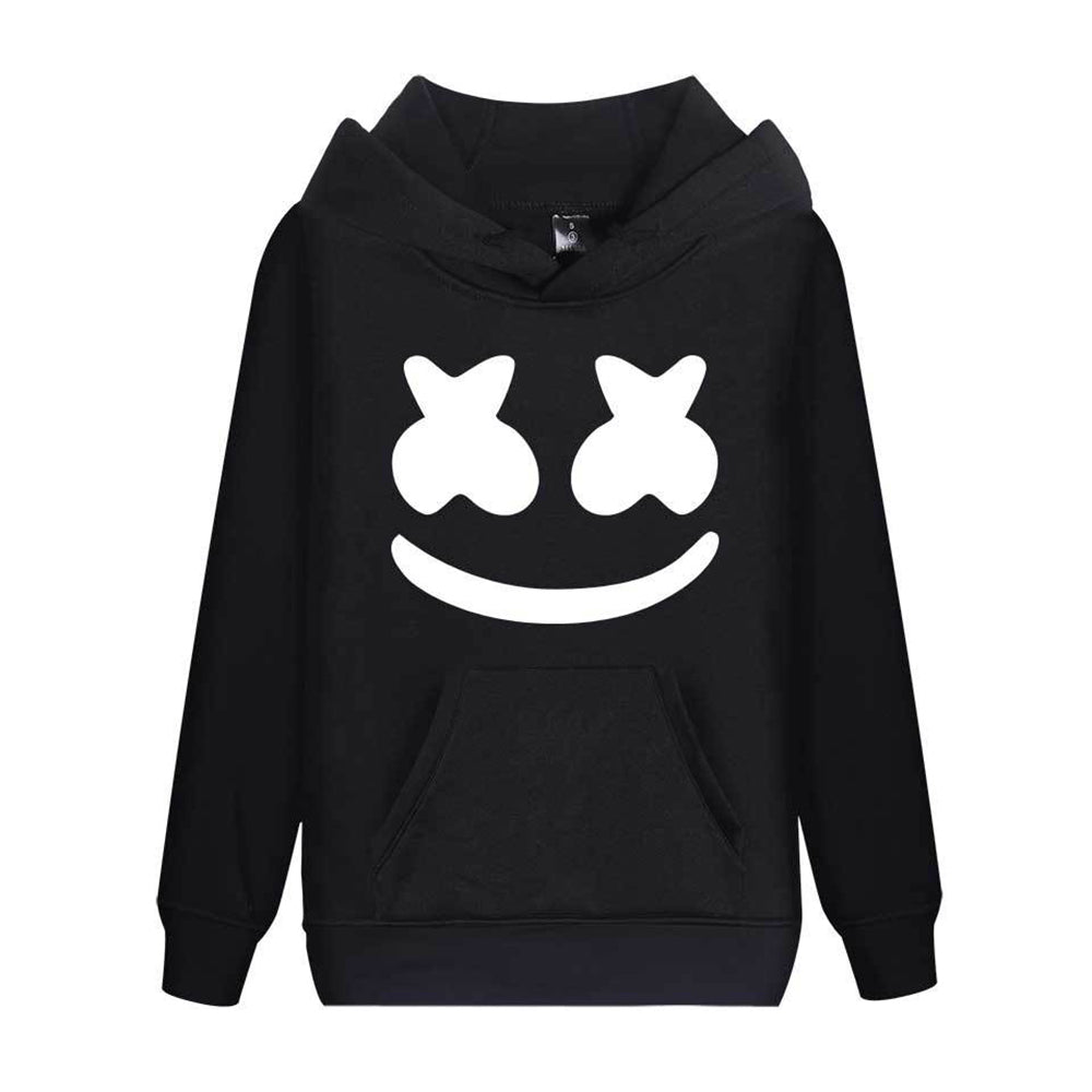 DJ Marshmallow Hoodie DJ Smiley Face Unisex Pullover Sweatshirt