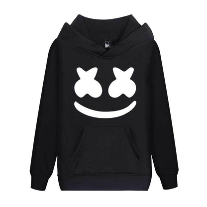 DJ Marshmallow Hoodie DJ Smiley Face Unisex Pullover Sweatshirt