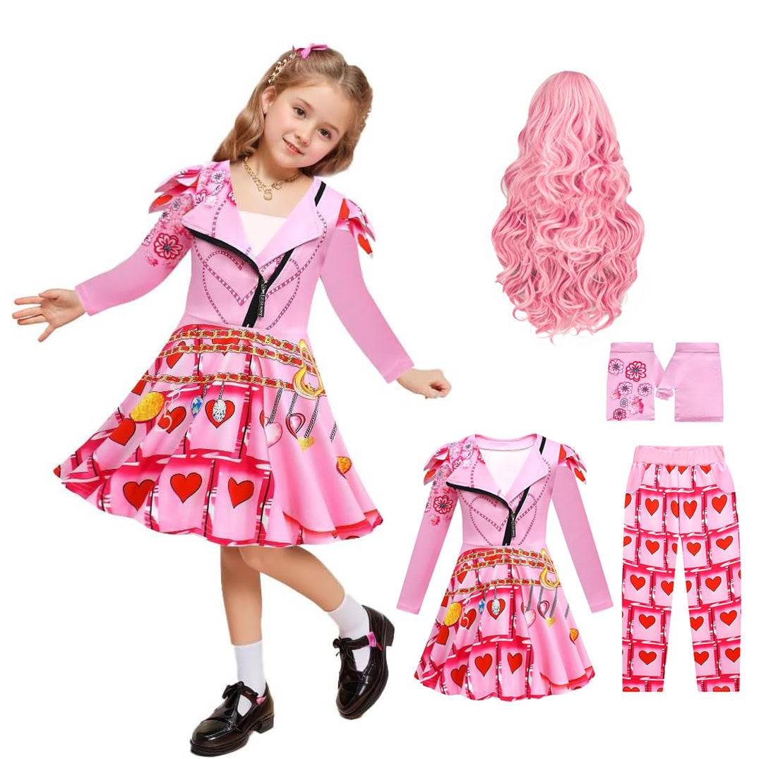 Kids Queen Of Hearts Costume The Rise of Red Princess Bridget Cosplay Outfits