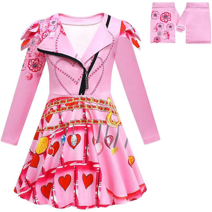Kids Queen Of Hearts Costume The Rise of Red Princess Bridget Cosplay Outfits