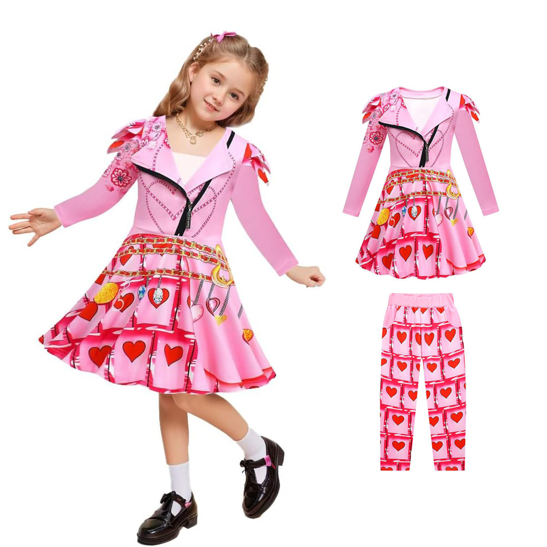 Kids Queen Of Hearts Costume The Rise of Red Princess Bridget Cosplay Outfits