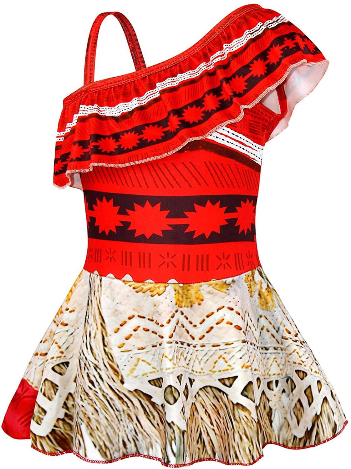 Girls Moana Swimsuits Beautiful Princess Moana Dress Beach Vacation Cosplay Swimwear