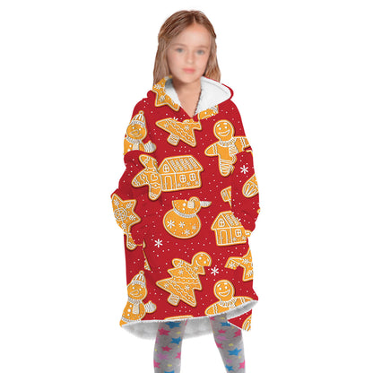 Family Matching Christmas Double Side Wear Hoodie Winter Thick Fleece Warm Pajamas