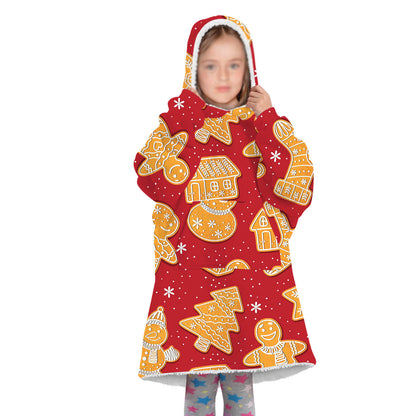 Family Matching Christmas Double Side Wear Hoodie Winter Thick Fleece Warm Pajamas