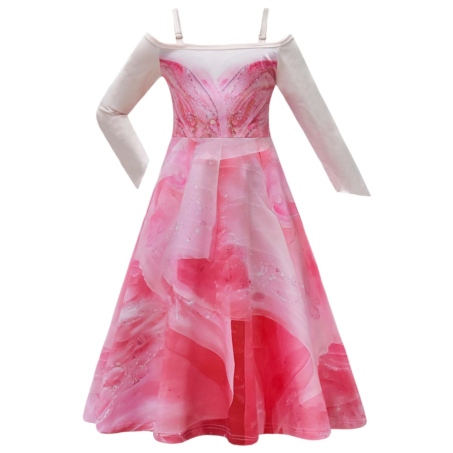 Female Elphaba Costume Green Casual Swing Maxi Dress with Belt for Daily Wear