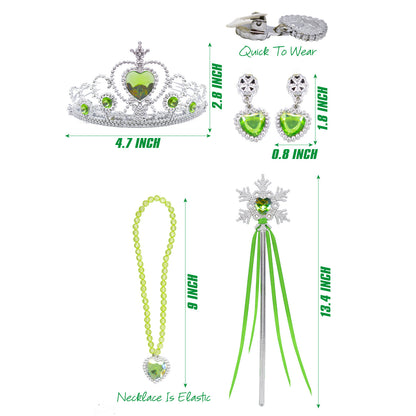 Light-up Princess Anna Coronation Dress Girls Party Princess Dress Up Costume with Accessories