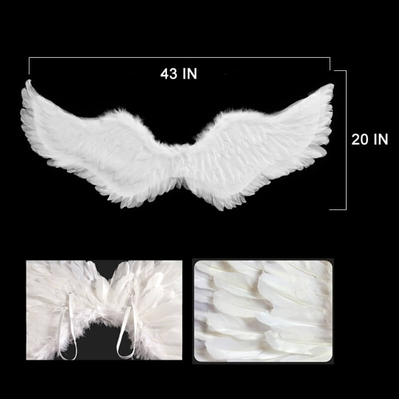 Emily Angel Costume Hazbin Seraphim Emily Cosplay Dress with Halo and Wing Full Set