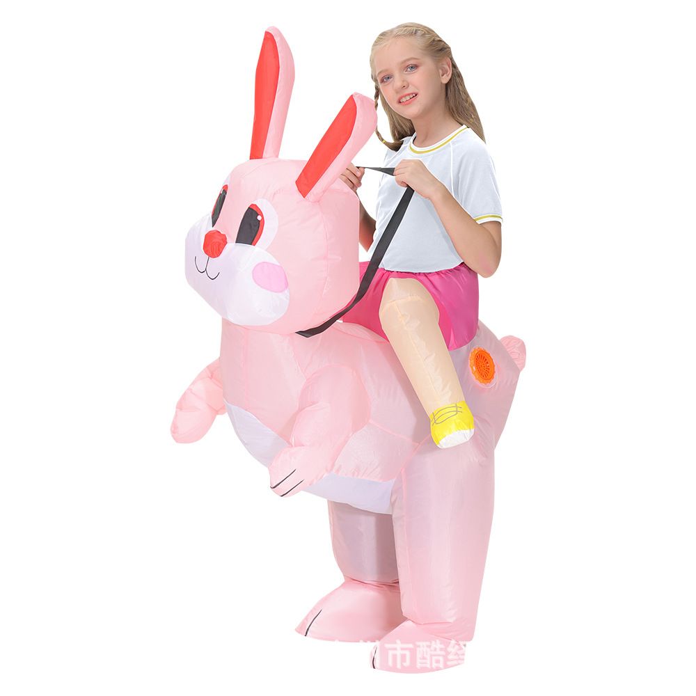 Inflatable Bunny Costume For Adult Kids and Toddler Blow Up Rabbit Costume