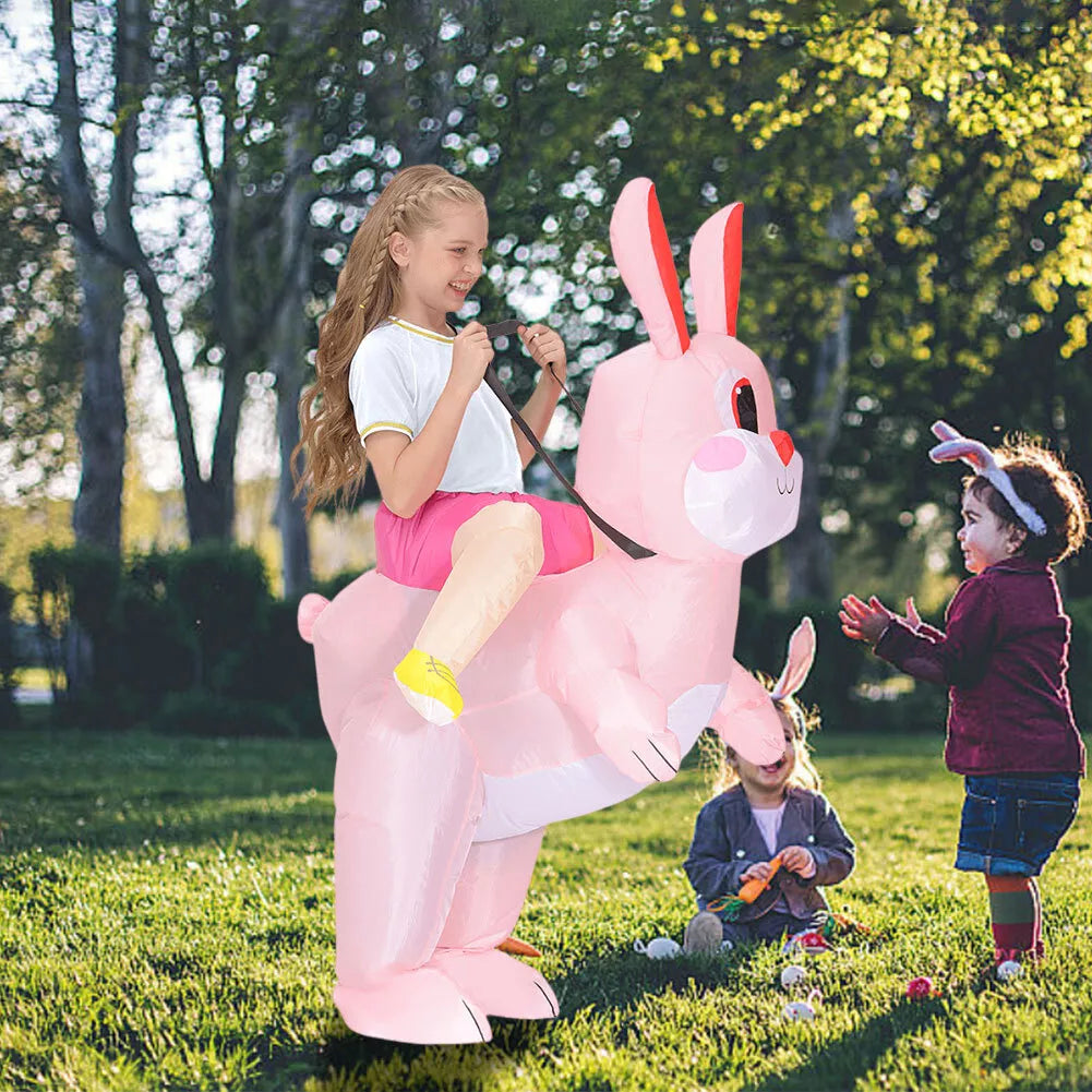 Inflatable Bunny Costume For Adult Kids and Toddler Blow Up Rabbit Costume