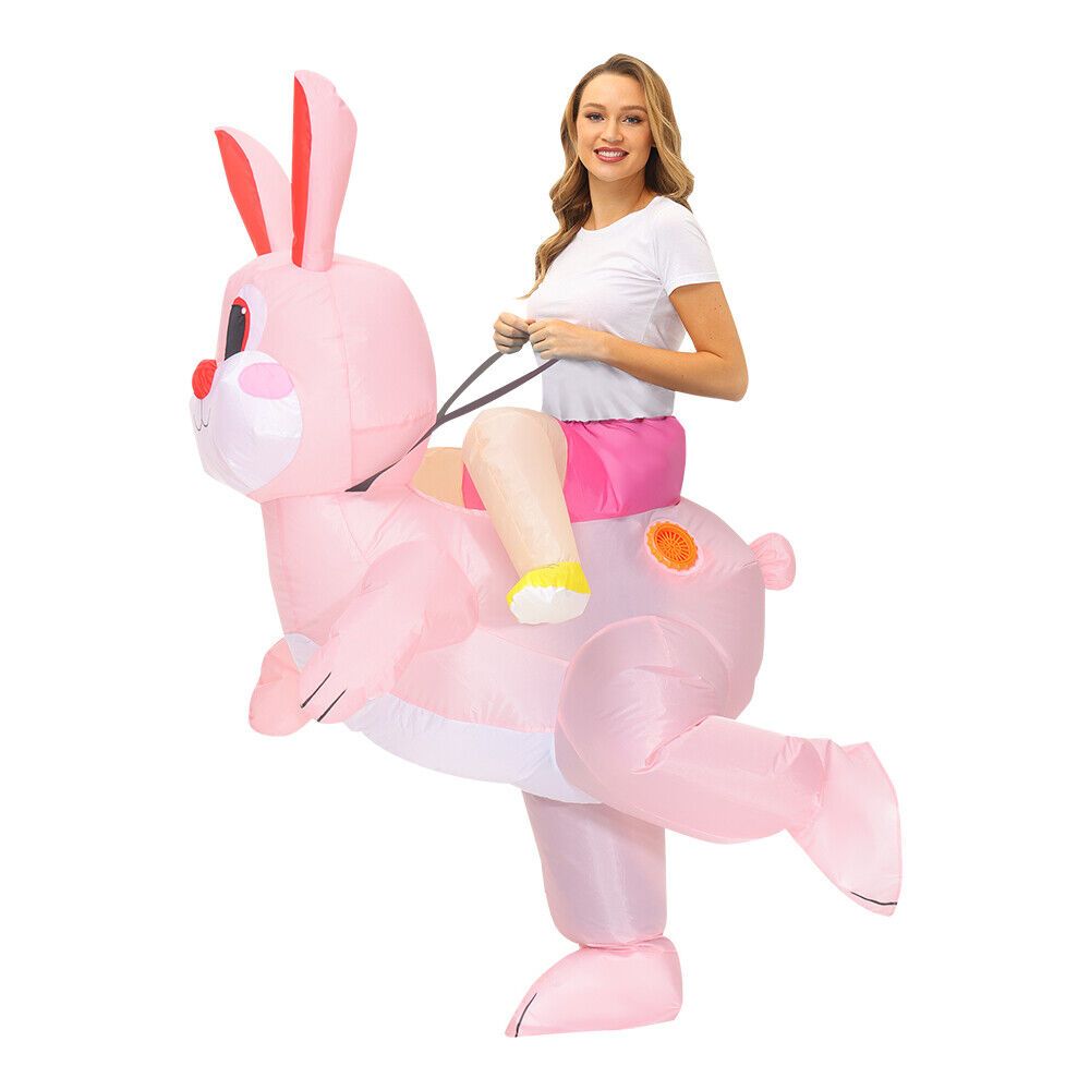 Inflatable Bunny Costume For Adult Kids and Toddler Blow Up Rabbit Costume