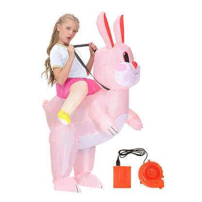 Inflatable Bunny Costume For Adult Kids and Toddler Blow Up Rabbit Costume