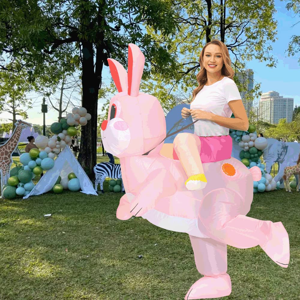Inflatable Bunny Costume For Adult Kids and Toddler Blow Up Rabbit Costume