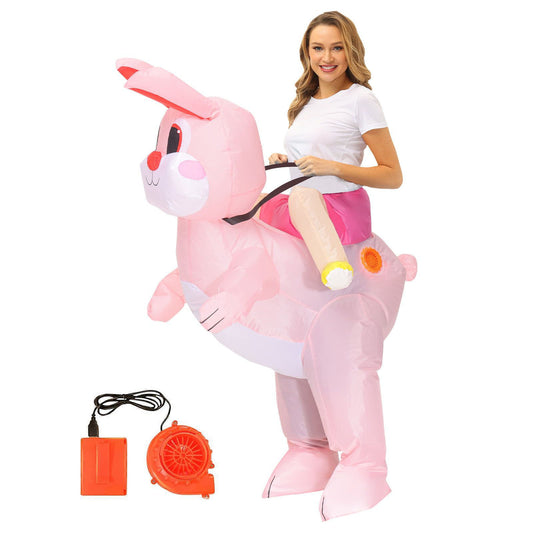 Inflatable Bunny Costume For Adult Kids and Toddler Blow Up Rabbit Costume