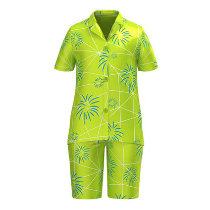 Inside Joy DIsgust Pajamas Movie Joy Costume Silk Sleepwear Disgust Sleep Shirts and Pants 2pcs Suit