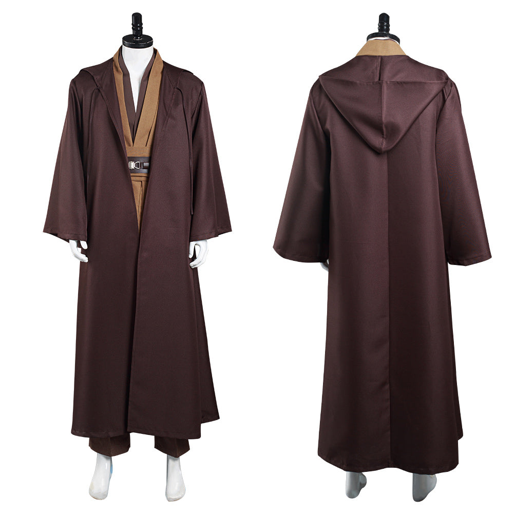 Obi Wan Costume Adult Jedi Tunic Hooded Robe Uniform Full Jedi Cosplay suit