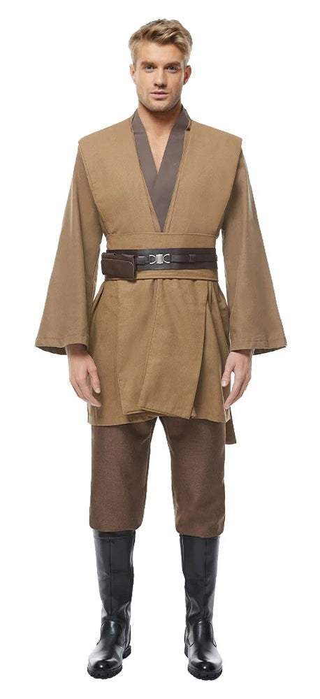 Obi Wan Costume Adult Jedi Tunic Hooded Robe Uniform Full Jedi Cosplay suit