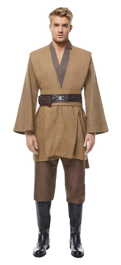 Obi Wan Costume Adult Jedi Tunic Hooded Robe Uniform Full Jedi Cosplay suit