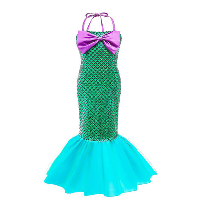 The Little Mermaid Sundress Girl's Mermaid Shimmering Slip Dress Party Princess Dress Up Costume