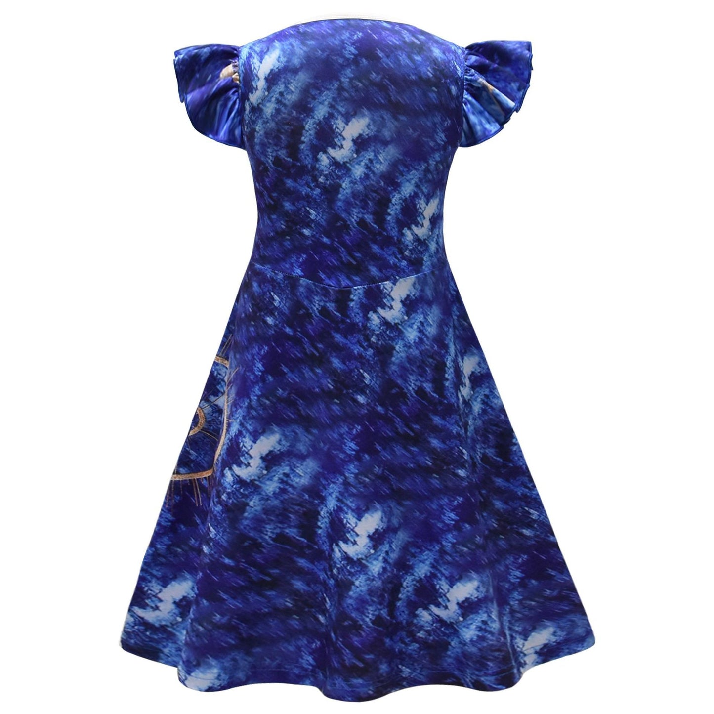 Kids Madame Morrible Costume Blue Fly Sleeve Cosplay Dress