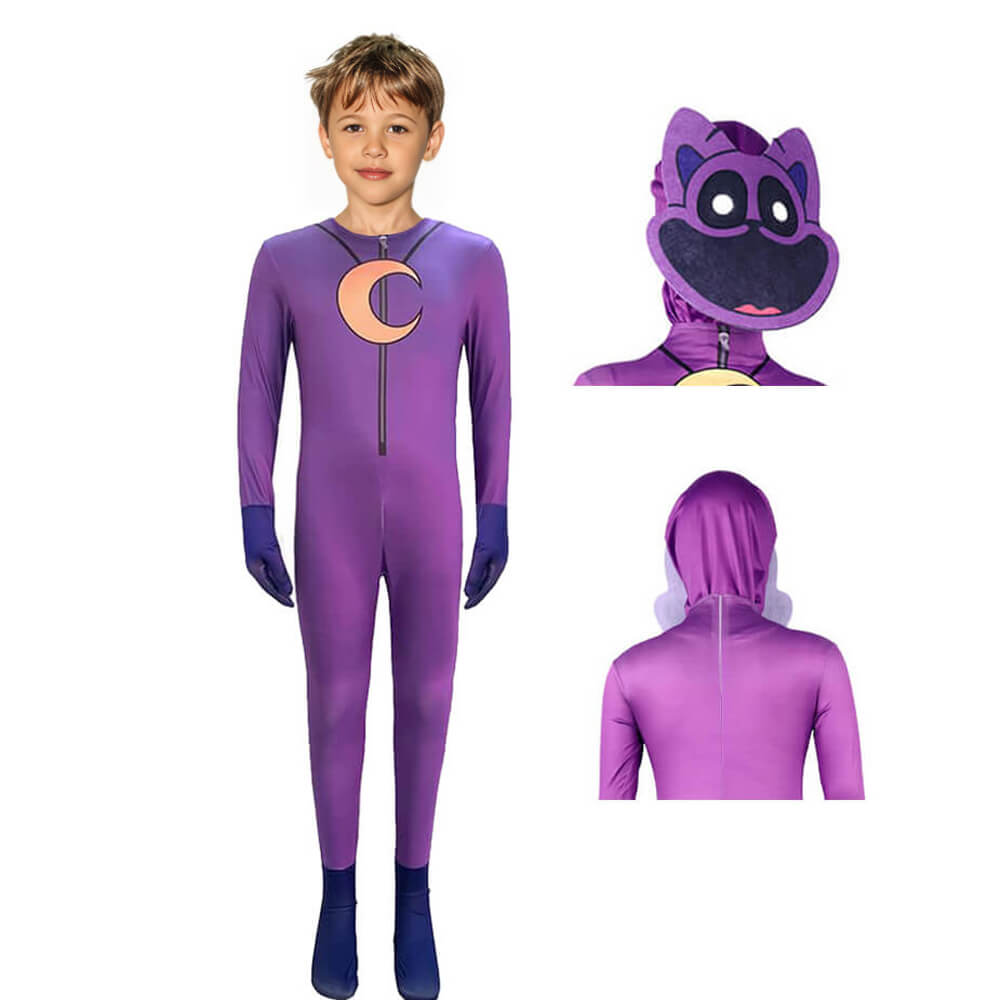 Catnap Costume Smiling Critters Cosplay Outfit Catnap Zentai and Mask Halloween Costume