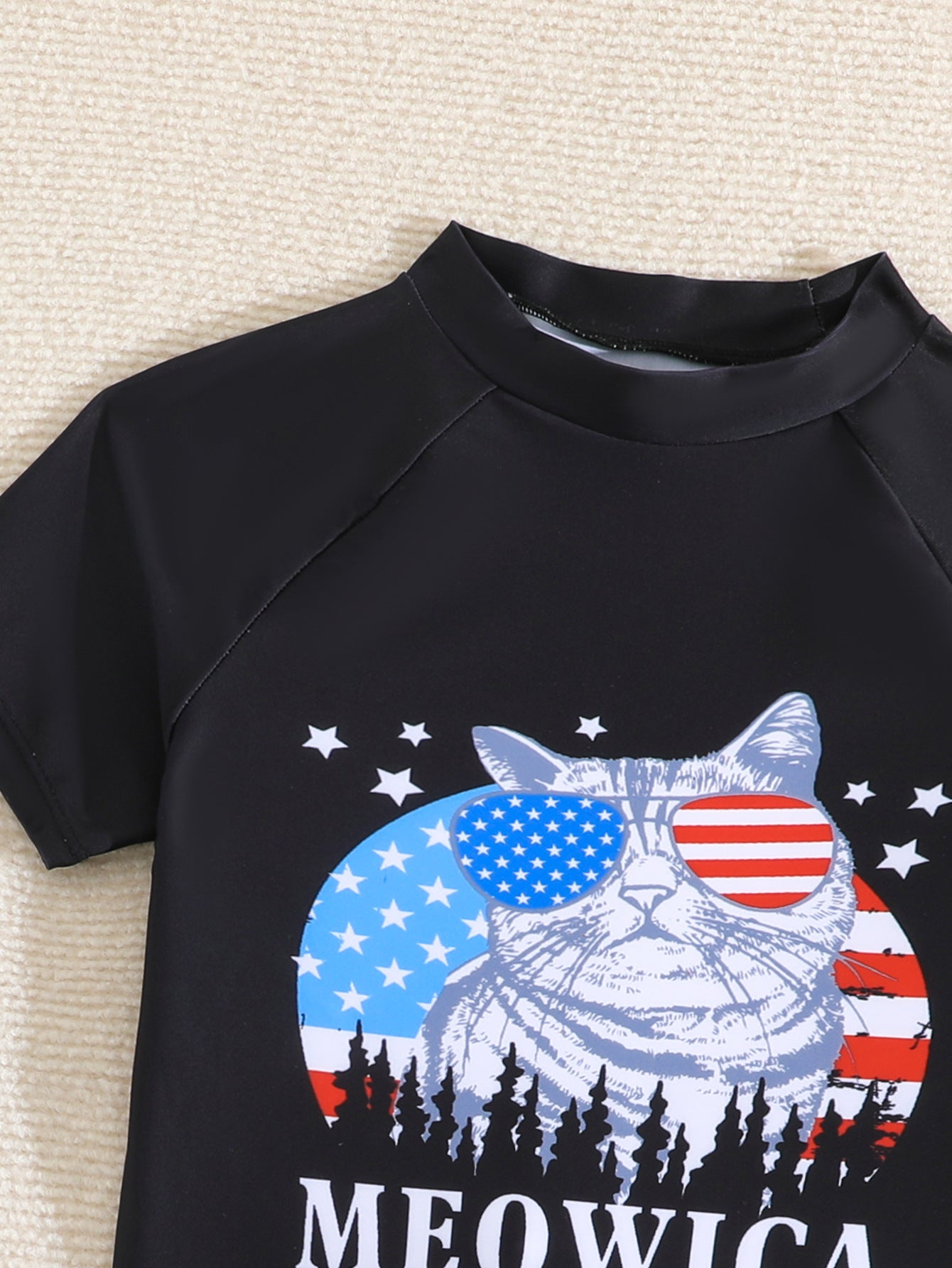 Toddler Fourth Of July Cartoon T-shirt and Shorts Summer USA Patriotic Wear