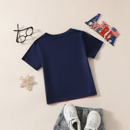 Kids Fourth Of July Dogs T-shirt and Shorts Summer Patriotic Top