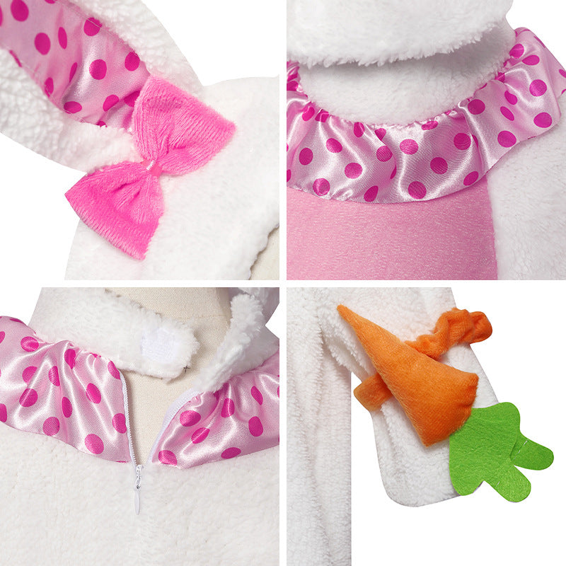 Kids Fuzzy Bunny Costume Cute Rabbit Carrot Easter Bunny Outfit