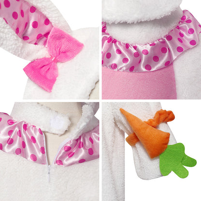Kids Fuzzy Bunny Costume Cute Rabbit Carrot Easter Bunny Outfit