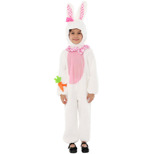 Kids Fuzzy Bunny Costume Cute Rabbit Carrot Easter Bunny Outfit