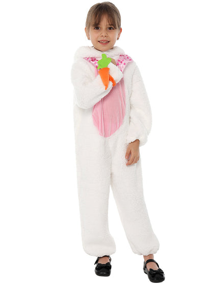 Kids Fuzzy Bunny Costume Cute Rabbit Carrot Easter Bunny Outfit