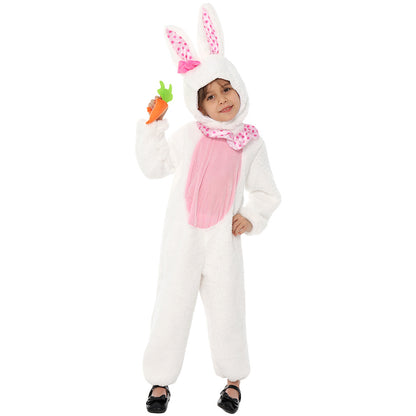 Kids Fuzzy Bunny Costume Cute Rabbit Carrot Easter Bunny Outfit