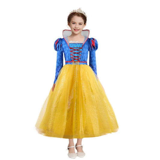 Girls Movie 2025 Princess Costume Puff Long Sleeve Party Dress Up Cosplay Outfit