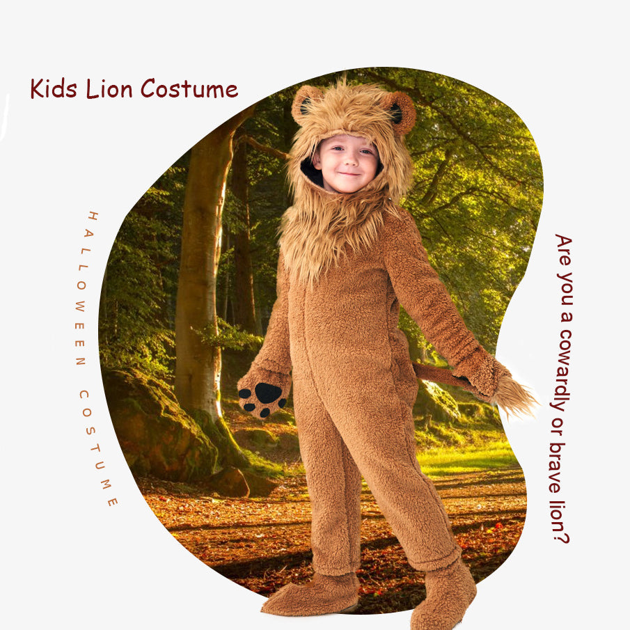 Toddler and Kids Lion Costume Party School Dress Up Fur Costume