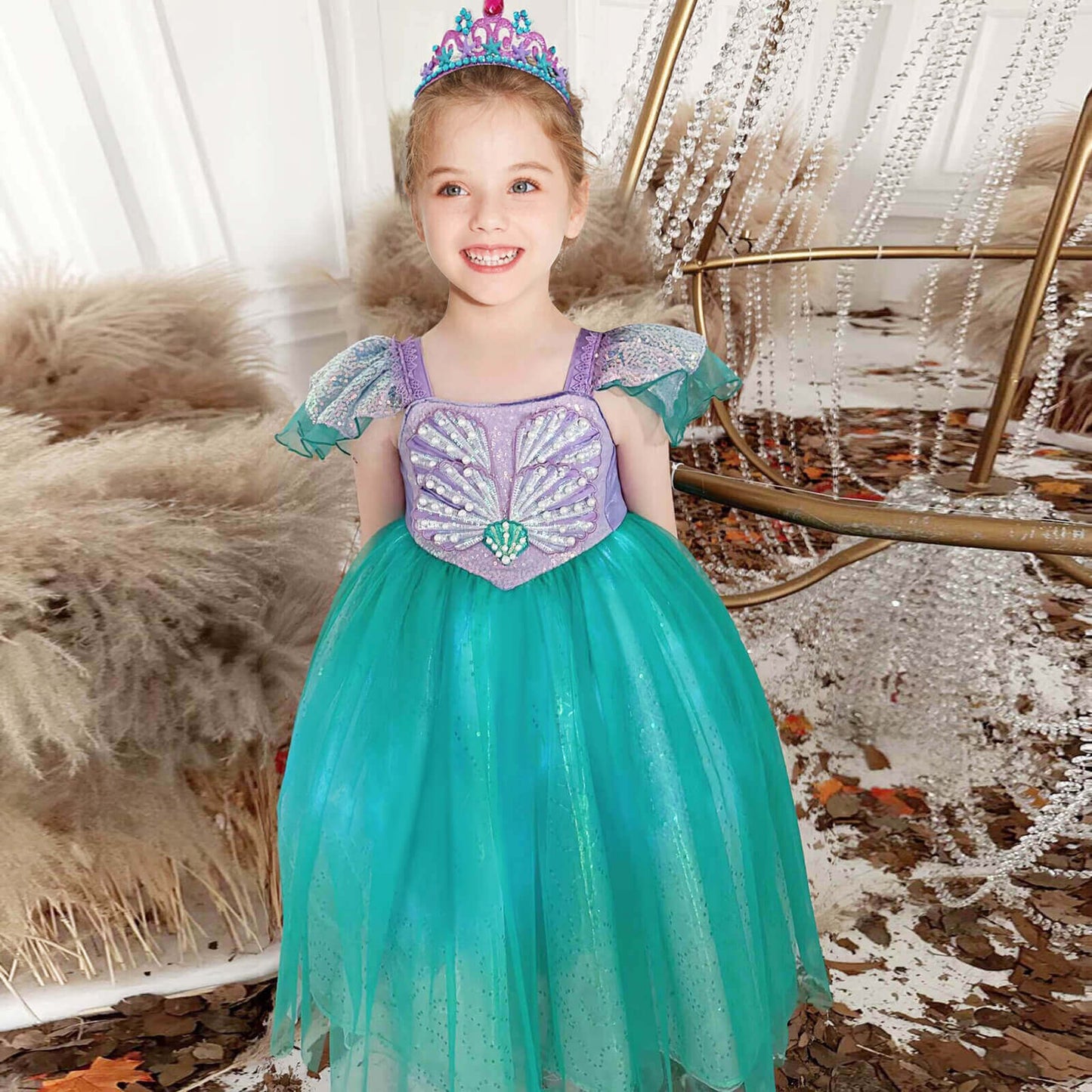 Mermaid Princess Dress Light Up Dress Party Dress Sea Princess Ariel Birthday Dress