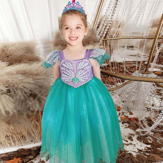 Mermaid Princess Dress Light Up Dress Party Dress Sea Princess Ariel Birthday Dress