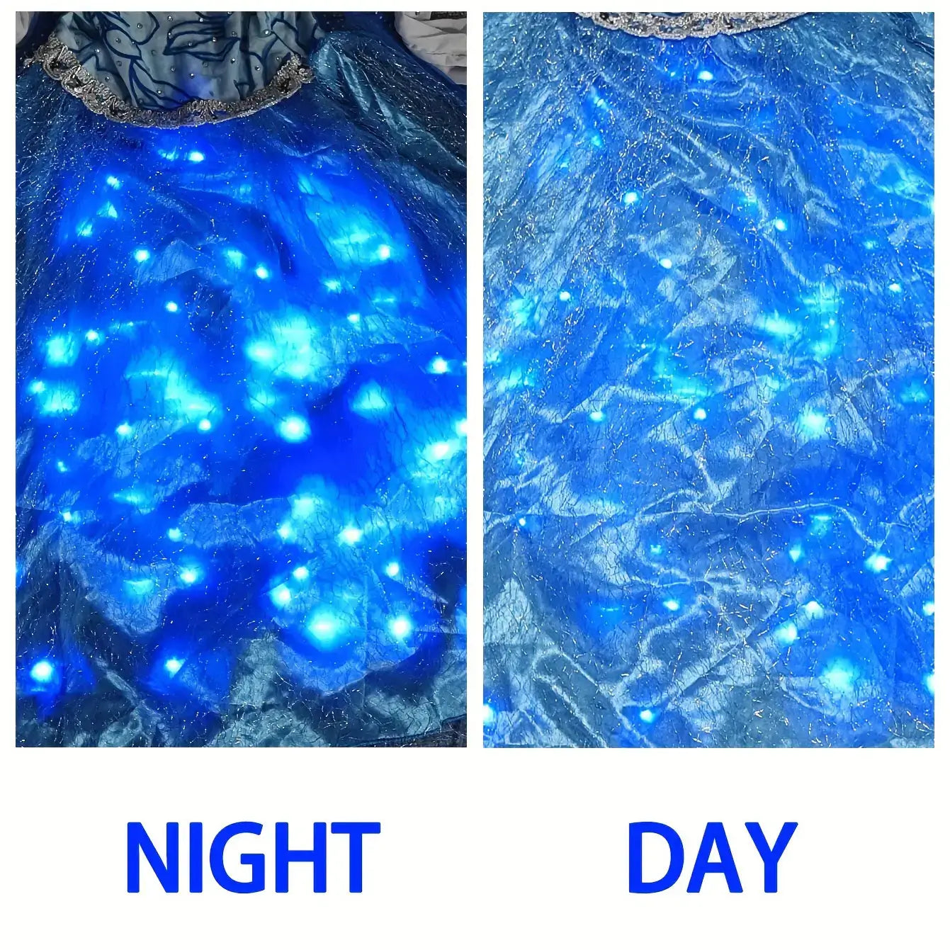 Light Up Princess Elsa Dress for Girls Ice and Snow Princess Dress Halloween Christmas Dress Up