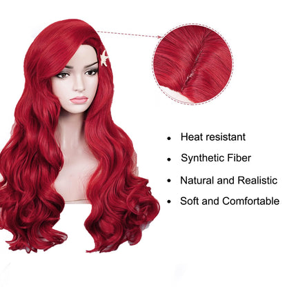 Girls Ariel Dress Ruffled Ball Gown Mermaid Costume Princess Blue Dress with Hair Band for Halloween