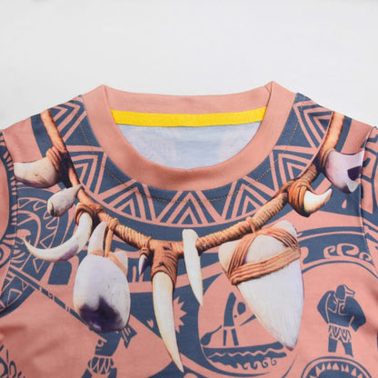 Boys Ocean Adventure Maui Pajamas Set 2-Piece Long Seeve Cartoon Maui Sleepwear